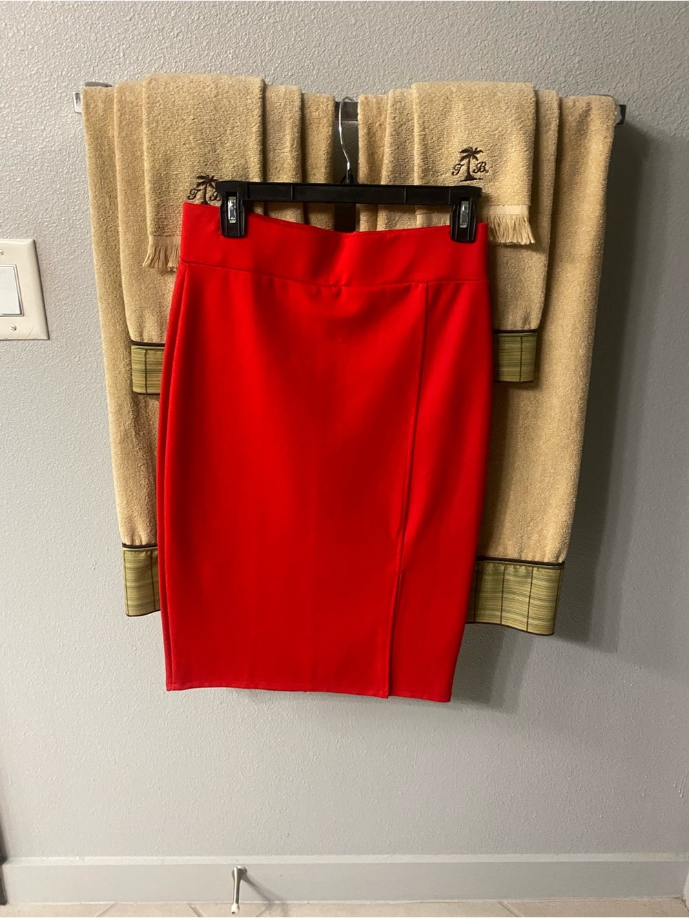 Red Pencil Skirt - Classic Sleek Style